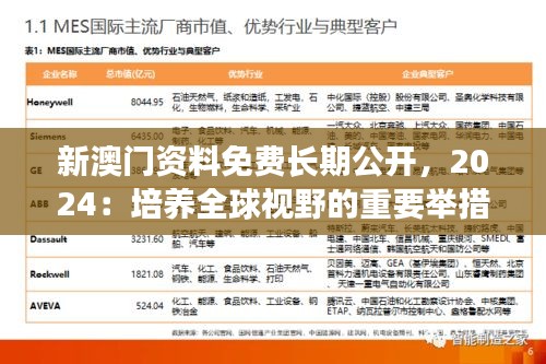新澳门资料免费长期公开，2024：培养全球视野的重要举措