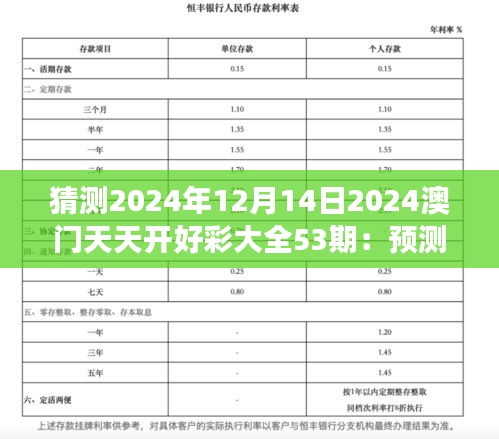 猜测2024年12月14日2024澳门天天开好彩大全53期：预测趋势与彩票市场的互动