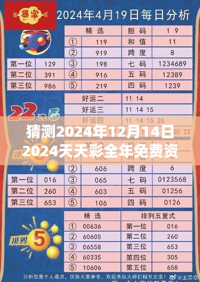 猜测2024年12月14日2024天天彩全年免费资料：探究免费资料的真实效用