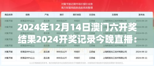 2024年12月14日澳门六开奖结果2024开奖记录今晚直播：解读大奖奇迹