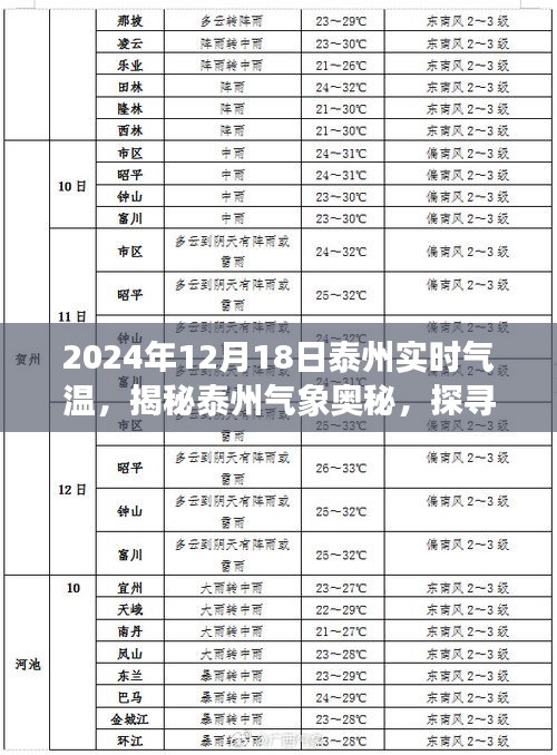 揭秘泰州气象奥秘，揭秘泰州实时气温背后的故事（2024年12月18日）