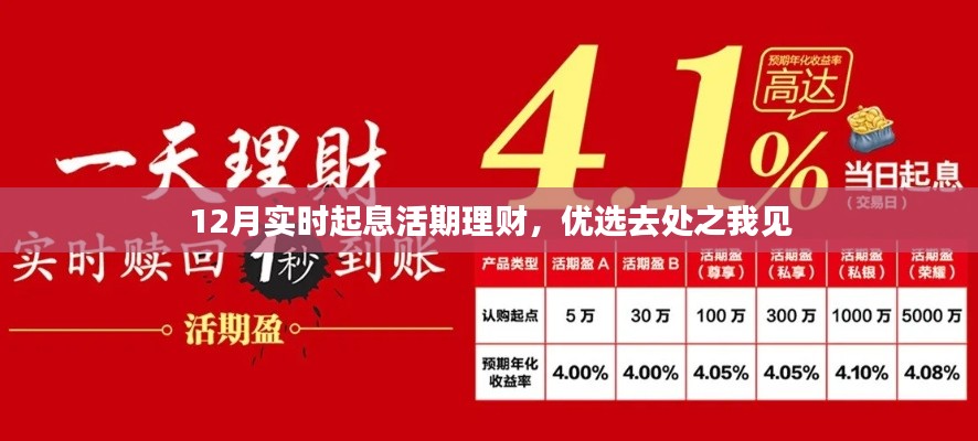 12月优选实时起息活期理财之选解析