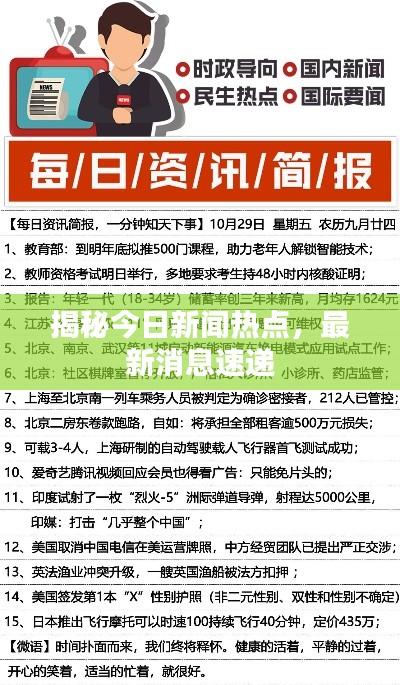 揭秘今日新闻热点，最新消息速递